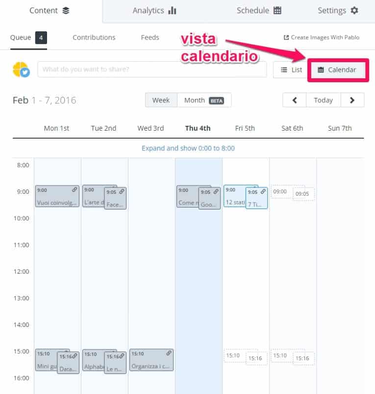 Social Media Calendar Buffer