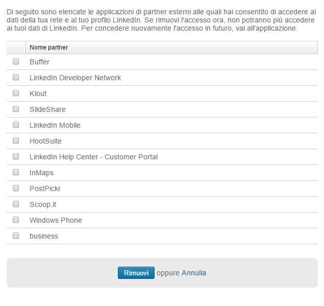 Come proteggere privacy applicazioni su LinkedIn