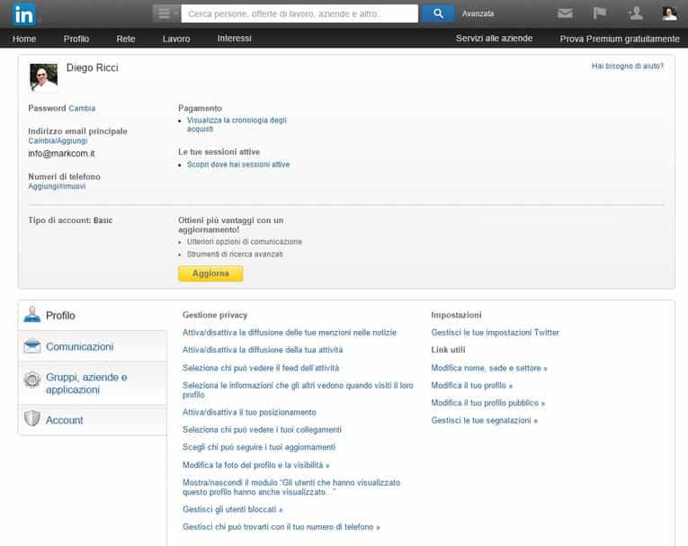 Come proteggere la privacy su LinkedIn