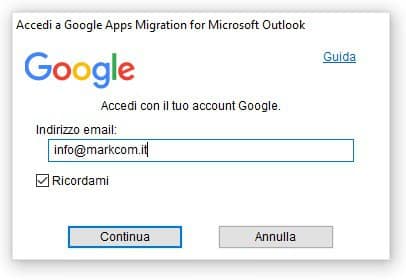 Google migration tool login