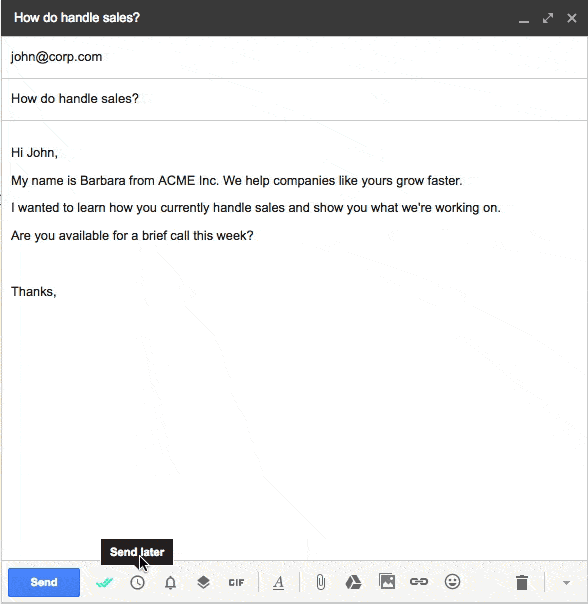 Pianifica invio email Pianifica invio email con Gmelius