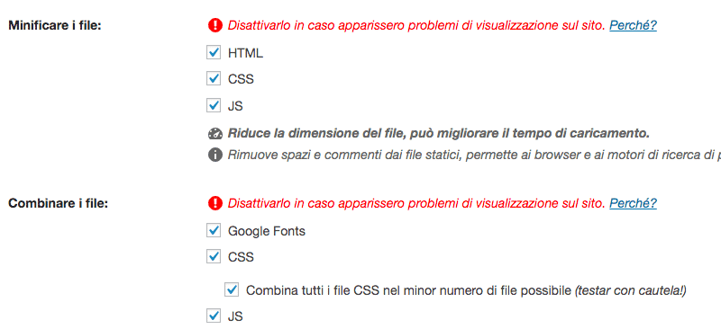 ridurre tempo di caricamento delle pagine con wp rocket