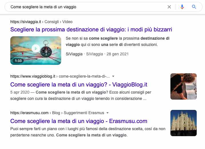 video nella serp
